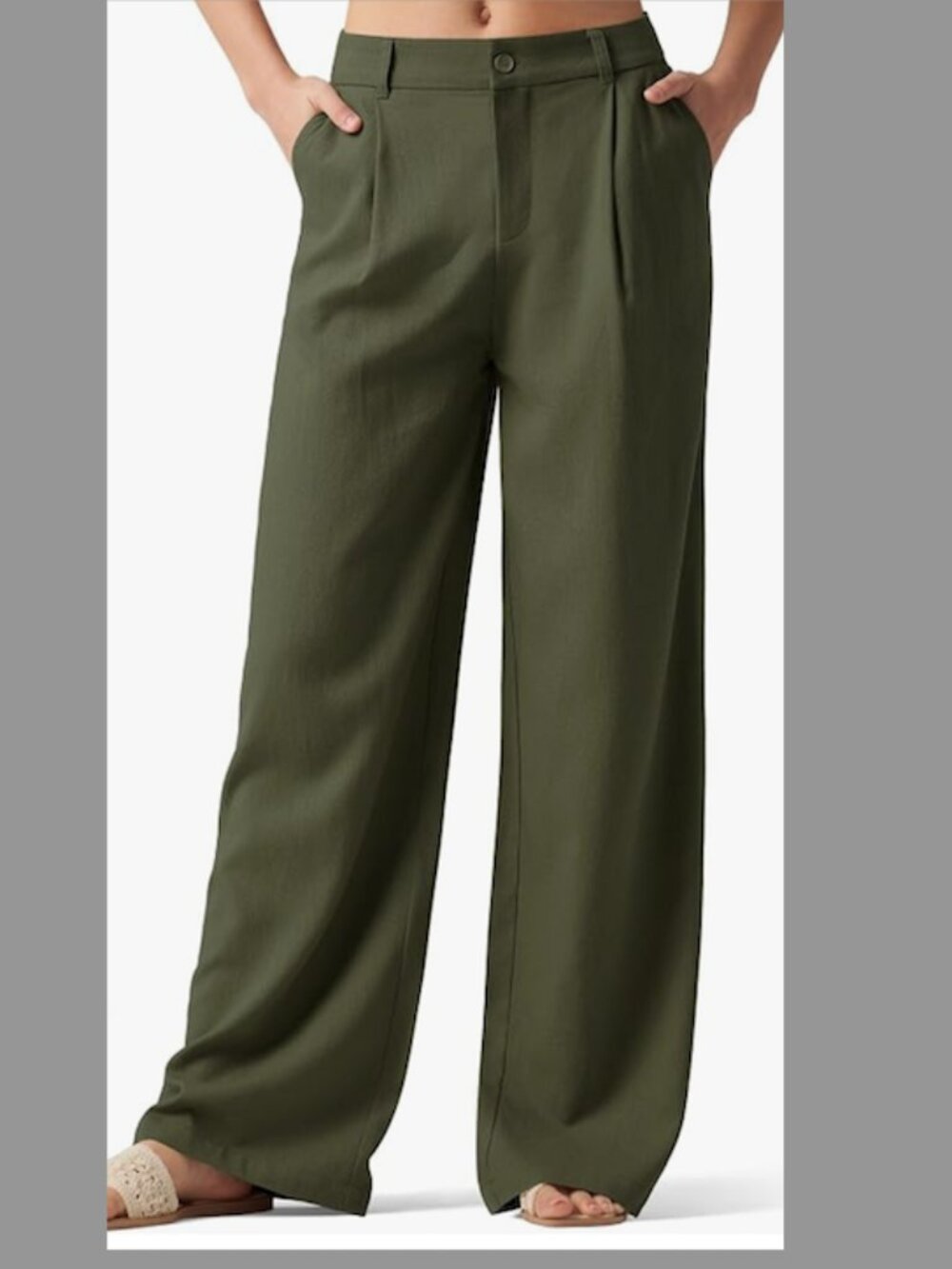 Willit Olive Green Linen Trousers Sz L NWT